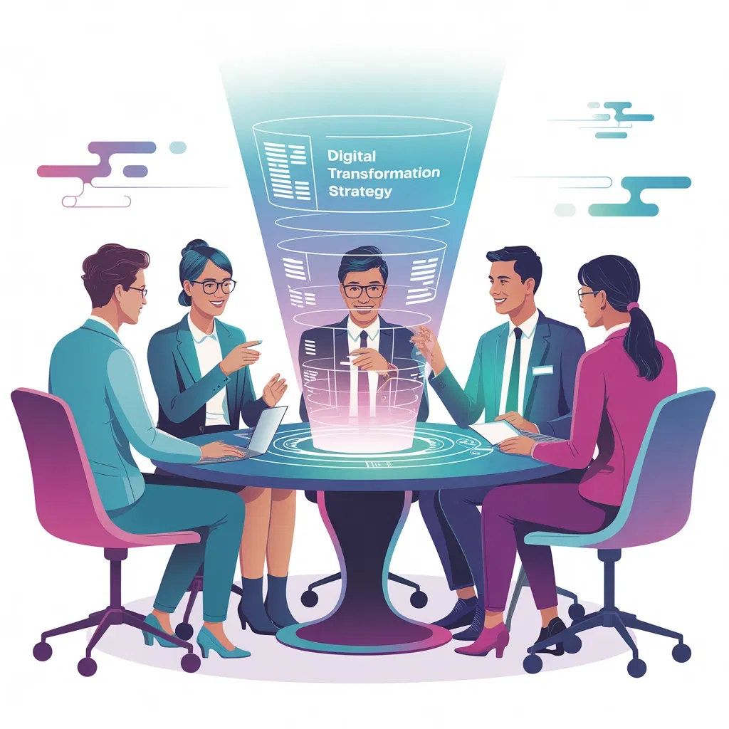 Equipo analizando una estrategia de transformación digital
